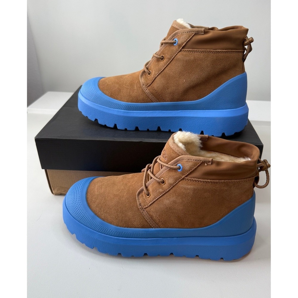 UGG Neumel Weather‎ Hybrid Chestnut Blue Waterproof Suede Boots 1143991 Womens 9